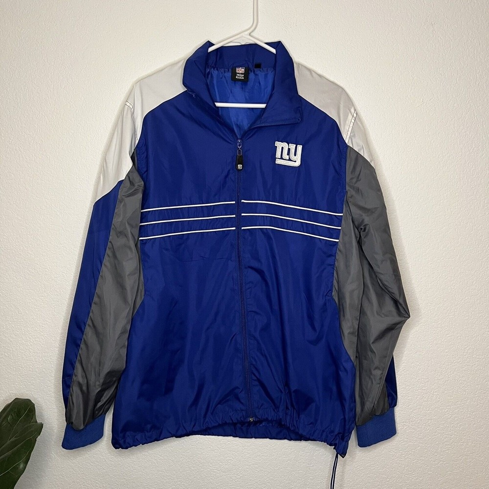 Reebok NFL Team Apparel New York Giants SI Windbreaker Jacket Blue Mens Size L